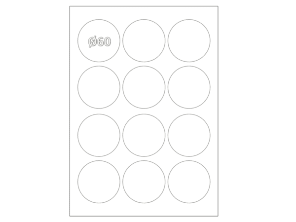 etykiety samoprzylepne kólka fi 60